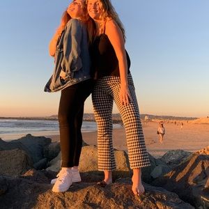 UO Gingham checkered kick flare pants